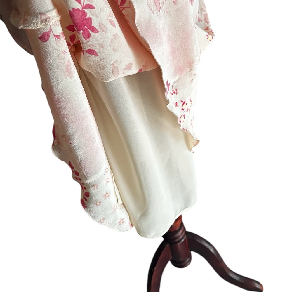 GERARD DAREL WOMANS SILK FLORAL PINK MIDI DRESS SIDED ZIPPER SZ 8.5 US - Picture 7 of 12